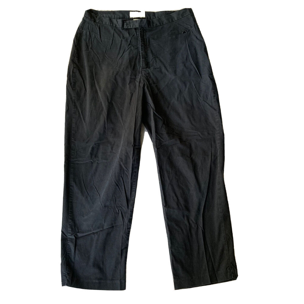 Merona Pants Size 12 Chino Trouser Black Slacks Womens Work Casual Career Basic